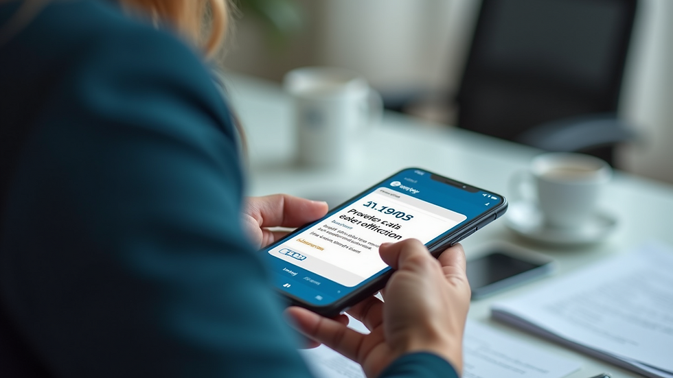 Close-up of a bank transaction alert notification