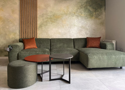 Zöld és bézs dekorfal