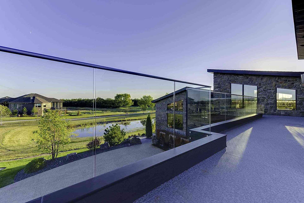 exterior Tempered Glass rail in Winnipeg