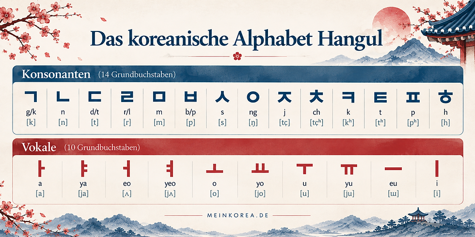 Das koreanische Alphabet - Übersicht