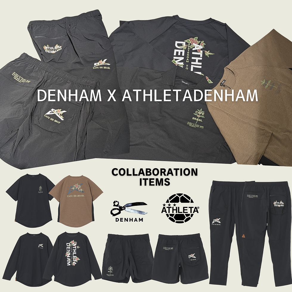 【DESIGN+美原店】
『DENHAM X ATHLETADENHAM』「ATHLETADENHAM/エーディー」とのコラボレーションアイテムが登場。