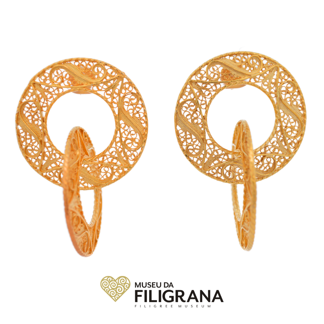 Brincos 2 Argolas Prata Dourada