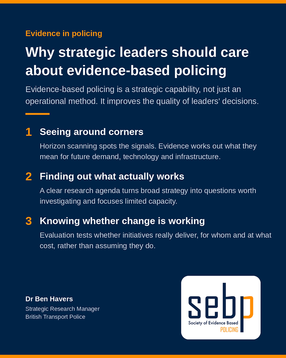 Why Strategic Leaders Should Care About Evidence-Based Policing