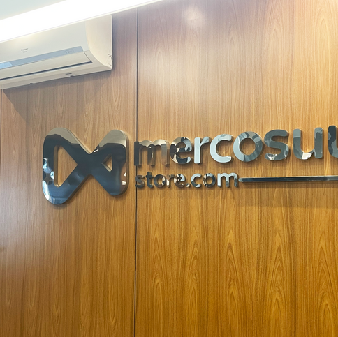Letras em Aço Inox Mercosul