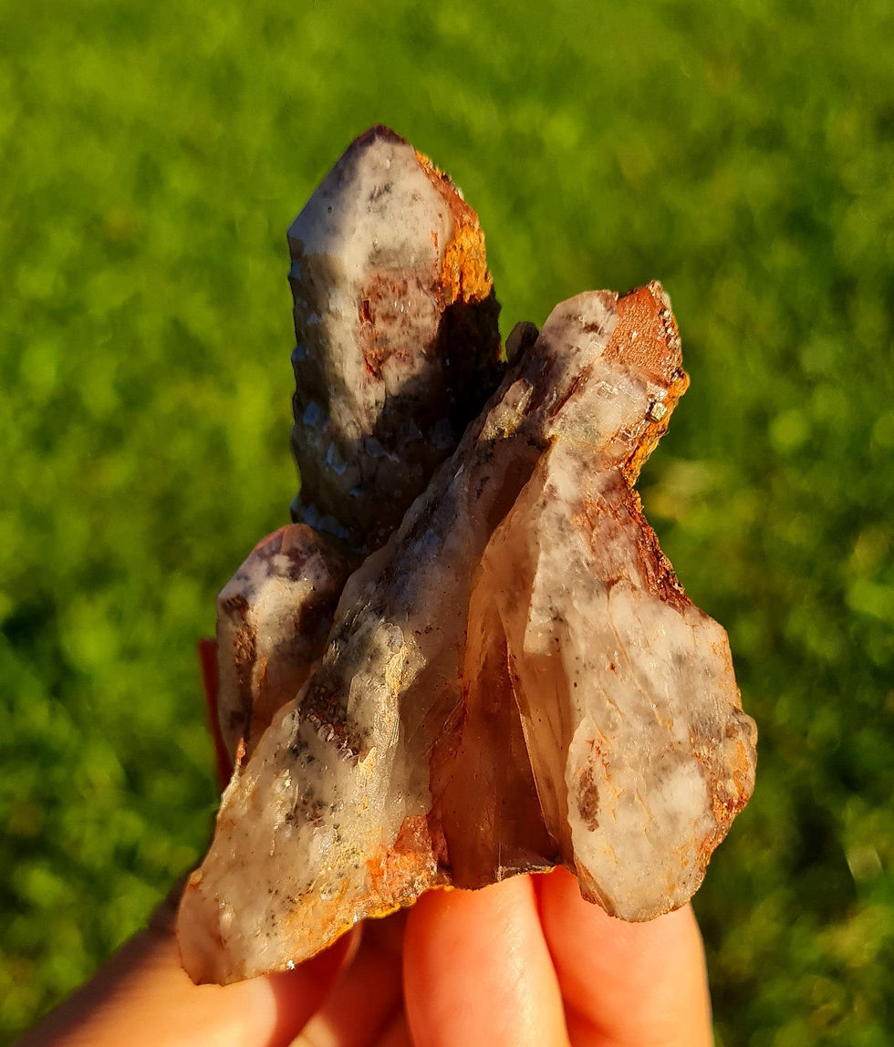 Thumbnail: Hematite-included Quartz w/ phantoms ~ Germany