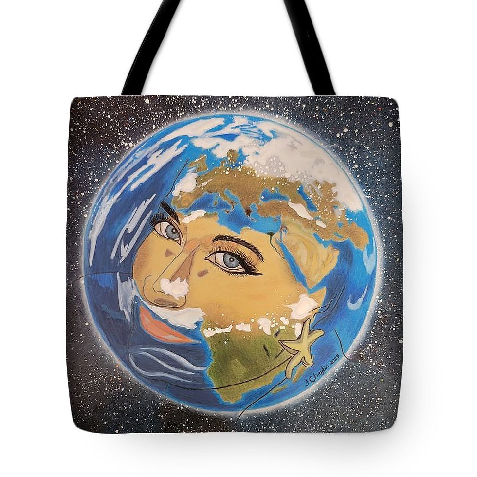 "Connected" tall tote bag