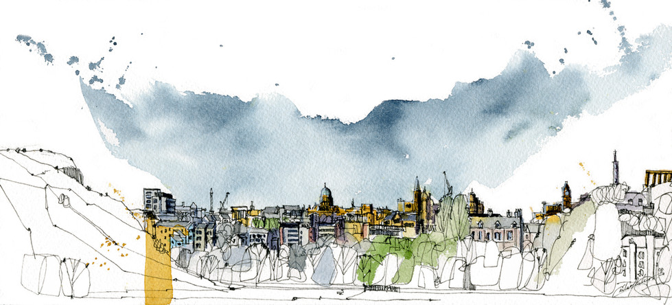 Holyrood Park, Edinburgh, Edinburgh Skyline, Edinburgh Painting
