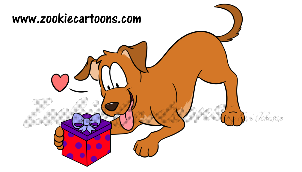 Dog with Present