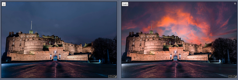 Two photographs in the Adobe Lightroom Library Module