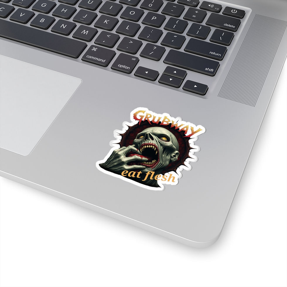 Thumbnail: Grubway Eat Flesh Zombie Kiss-Cut Stickers | Horror Decal for Laptop & Car