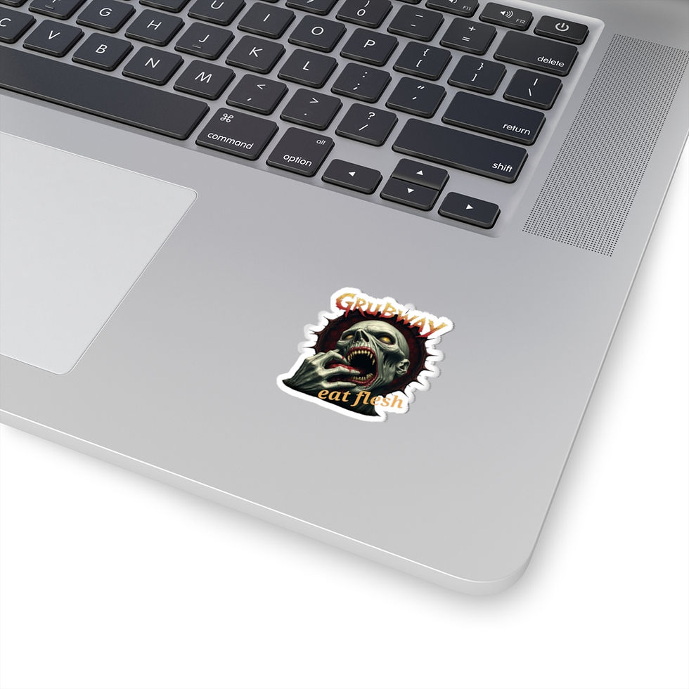 Thumbnail: Grubway Eat Flesh Zombie Kiss-Cut Stickers | Horror Decal for Laptop & Car