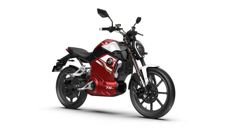 Moto électrique VMOTO TSX (Rouge), 3.4 avant gauche