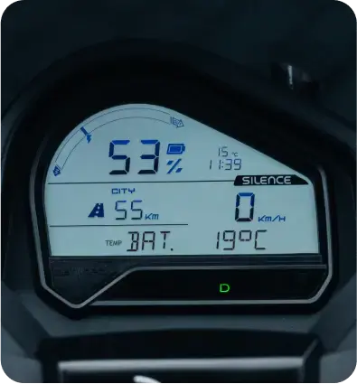 Scooter électrique SILENCE S01+, équivalent 125 cc. Compteur