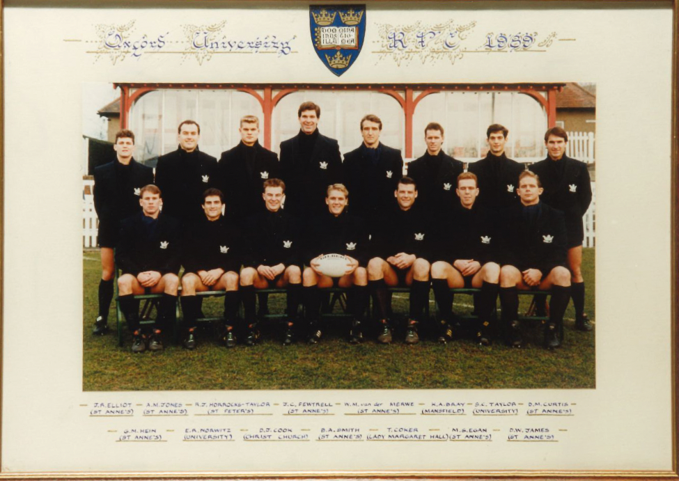 The 1989 Oxford University Blues Team, captained by Brian Smith