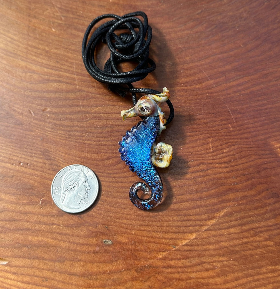 Seahorse Glass Pedant Necklace