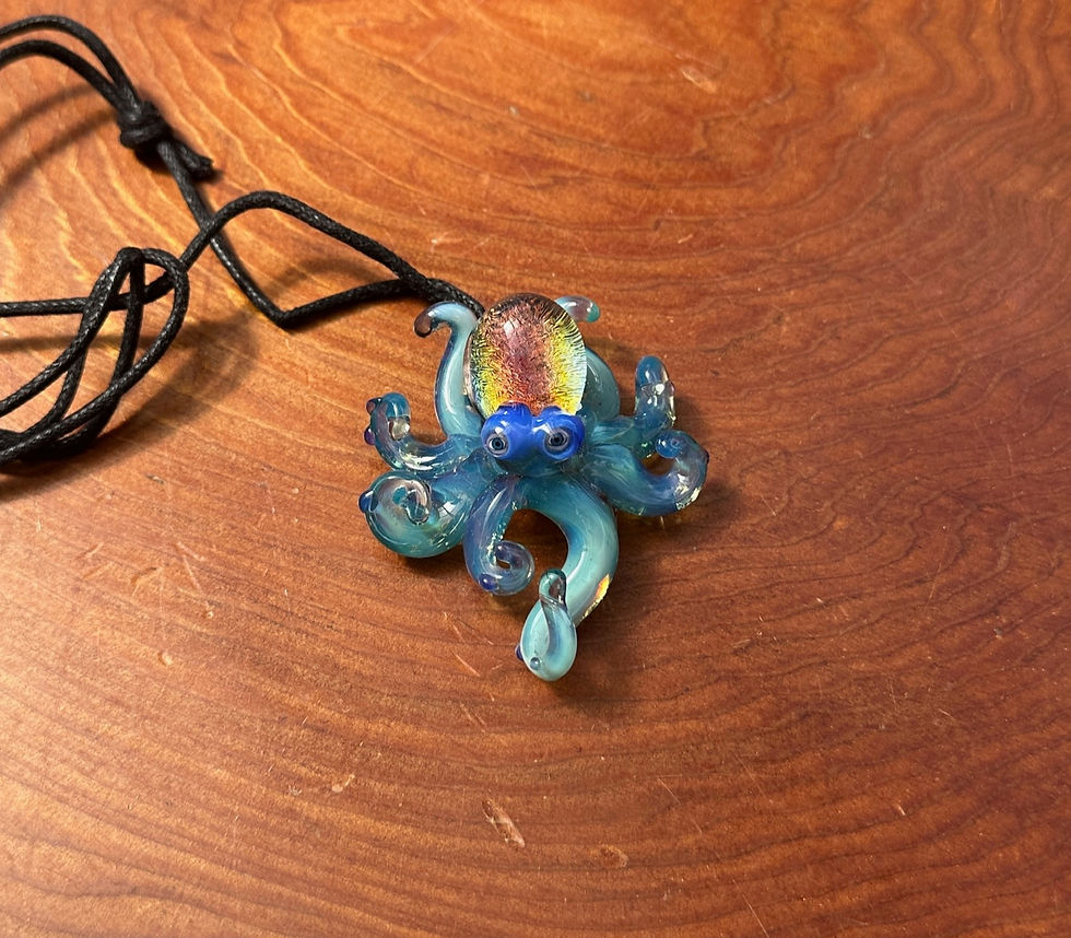 Octopus Glass Pedant Necklace