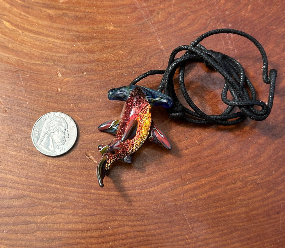 Hammerhead Glass Pedant Necklace