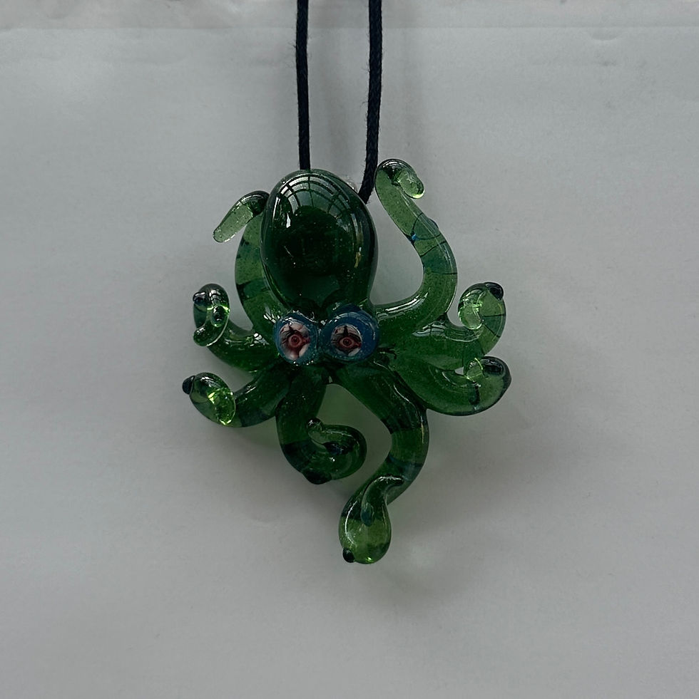 Glass Octopus Necklace - Octopus Pendant - Ocean Inspired Necklace - Handblown Glass Octopus Jewelry