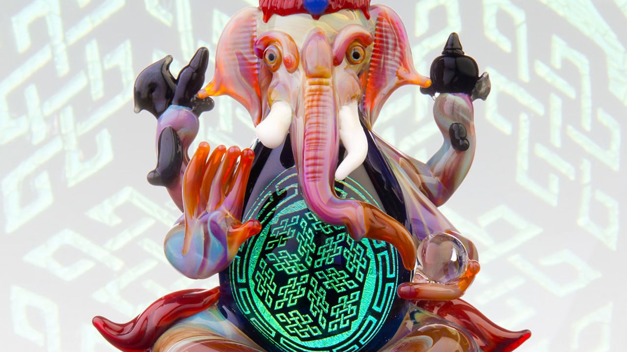 Peaselburg Glass Ganesh Pendant