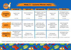 Autume/WInter Menu Week 3