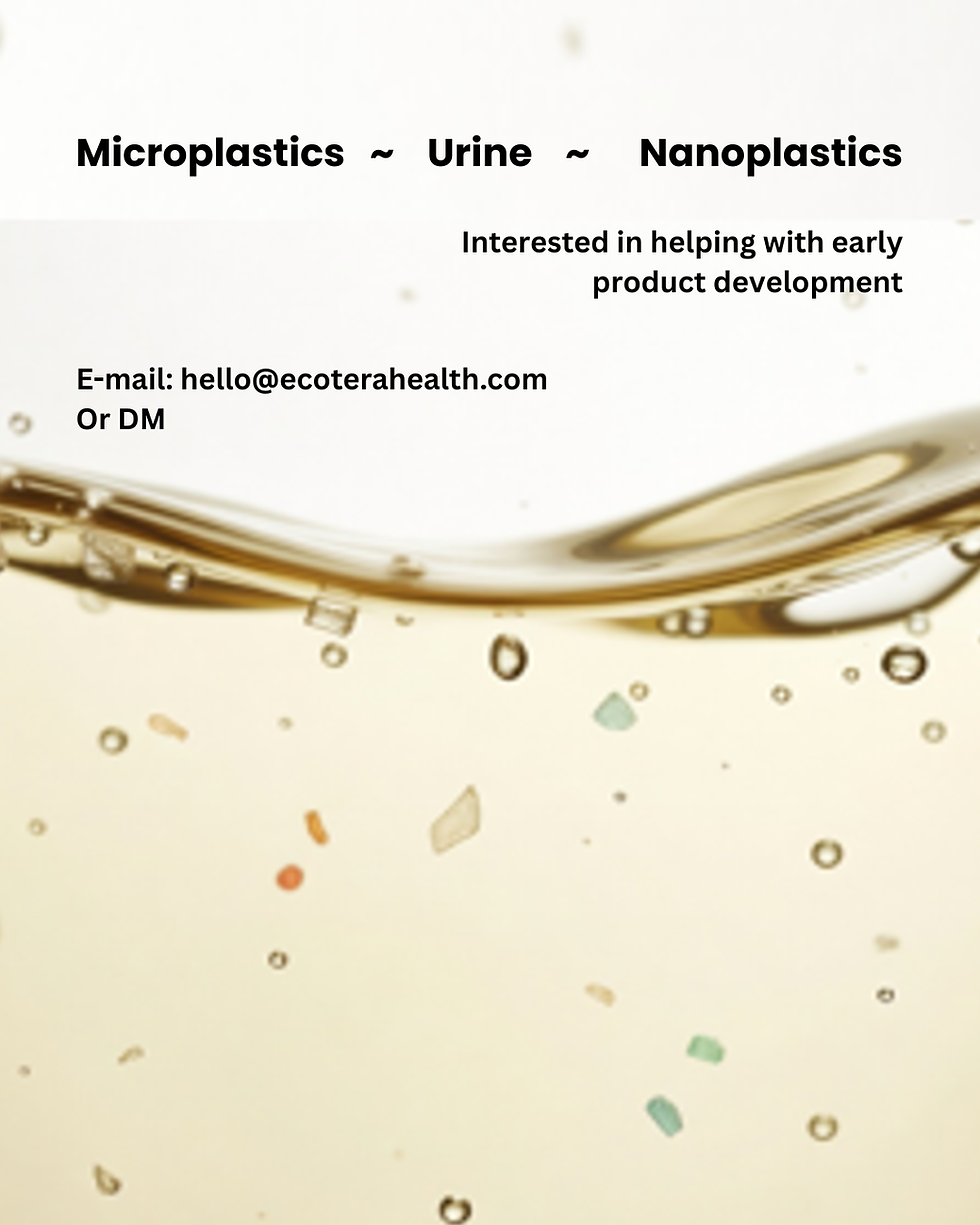 Interested in Urine Microplastics / Nanoplastics Product Development?