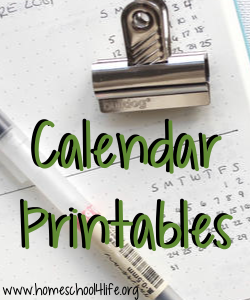 Calendar Printables | www.Homeschool4Life.org / Where Homeschooling is ...