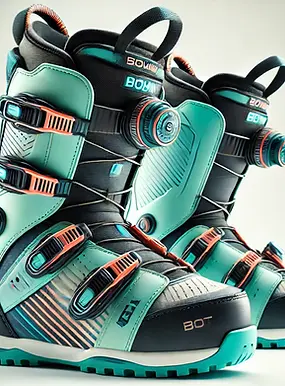 DALL·E 2024-10-13 13.11.09 - A close-up of beginner snowboard boots, highlighting their so