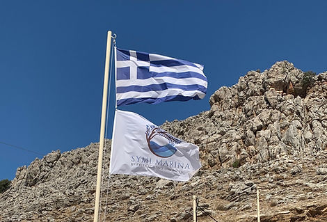 symi marina in pedi flag