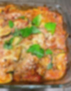 One pan chicken and pasta dish with fresh basil.