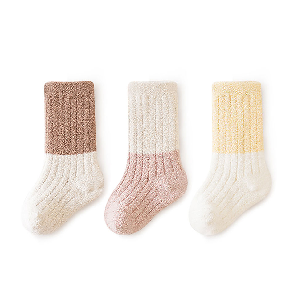 Thumbnail: Baby Winter Coral Velvet Socks (3 Pairs)