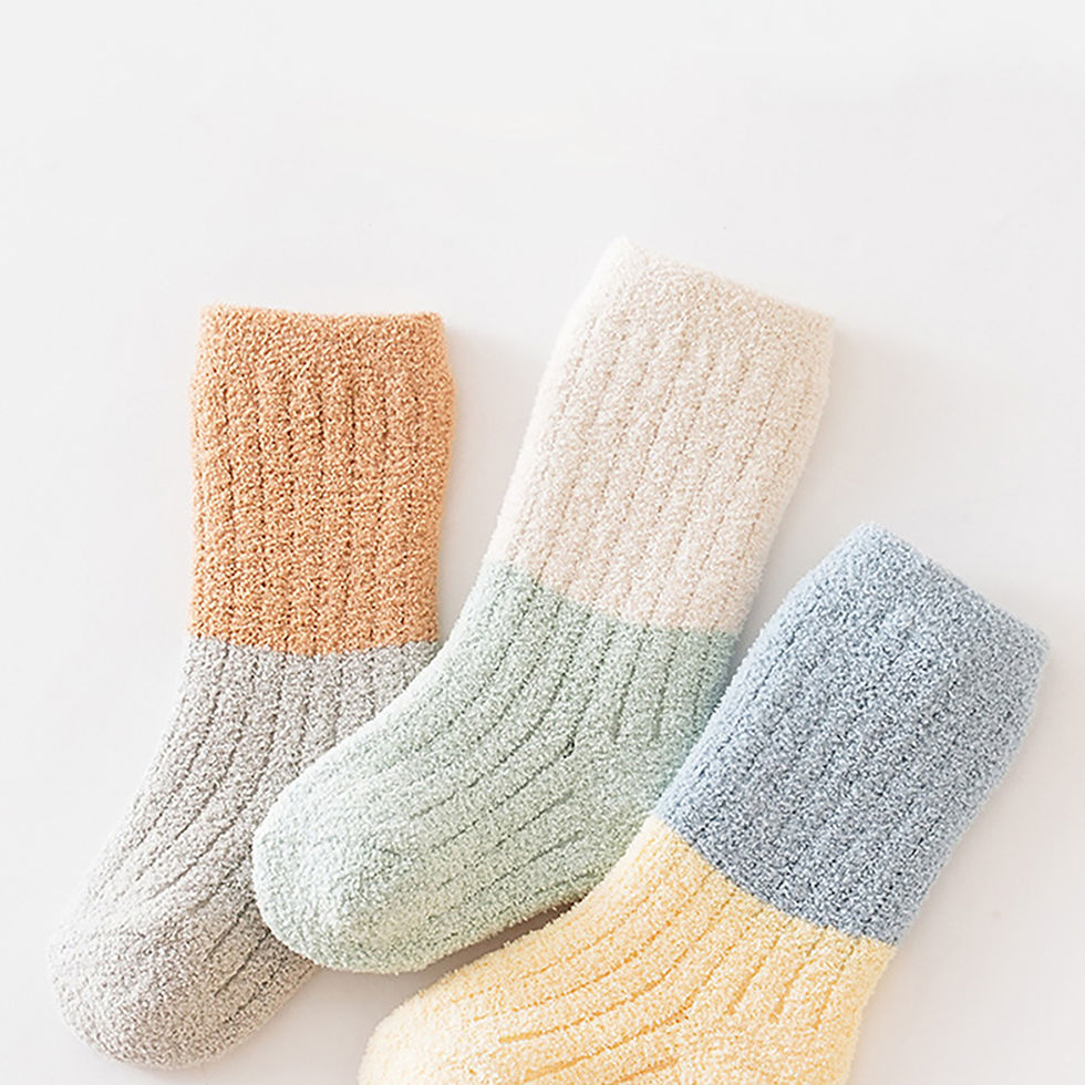 Thumbnail: Baby Winter Coral Velvet Socks (3 Pairs)