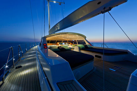 Sunset cockpit yachting lifestyle photograph