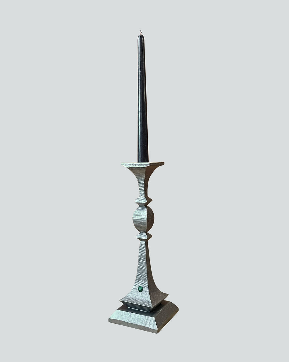 Thumbnail: Pair of Faux Pewter Candlesticks II
