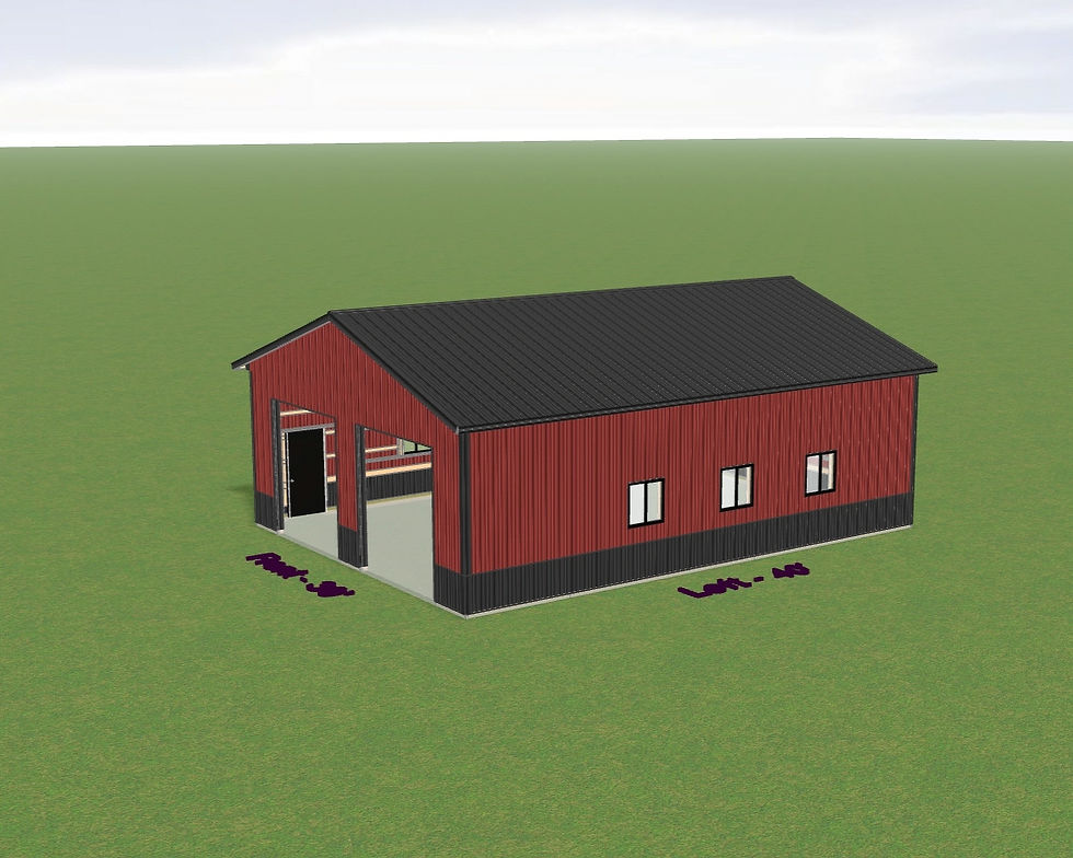 Thumbnail: 30x40x12  Post-Frame Building Package | 2-Car Garage & Shop  | Spruce package 
