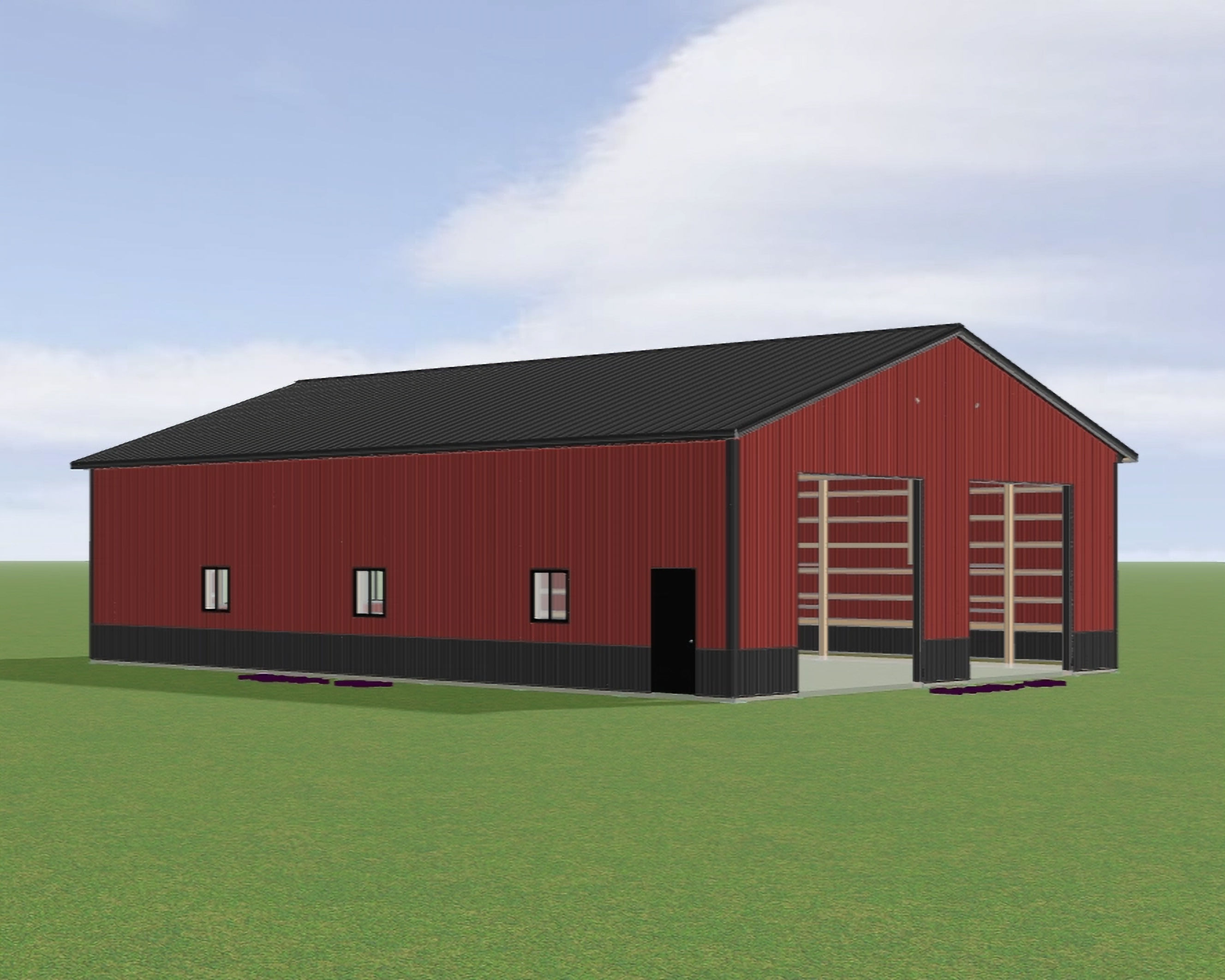 40x60x14 Post-Frame Building Package | 2-Car Garage & Shop | Spruce package