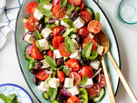 Tomato Salad with Red Onion, Dill & Feta
