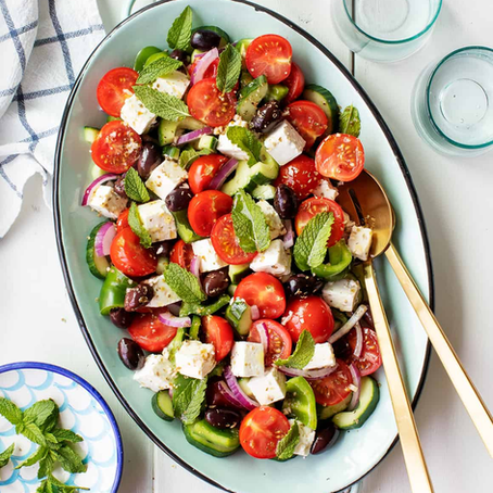 Tomato Salad with Red Onion, Dill & Feta