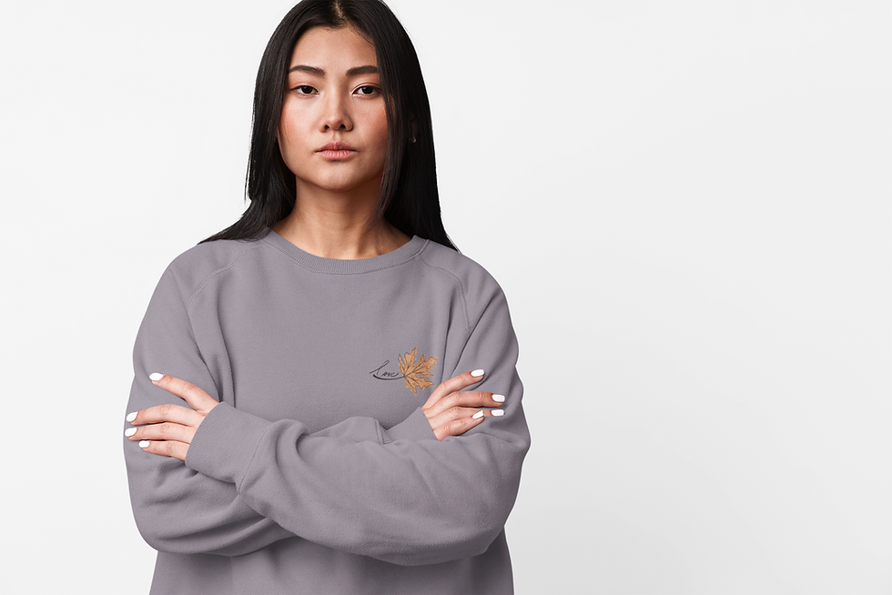 purple/gray pullover fall sweatshirts for women love leaf on front chest
