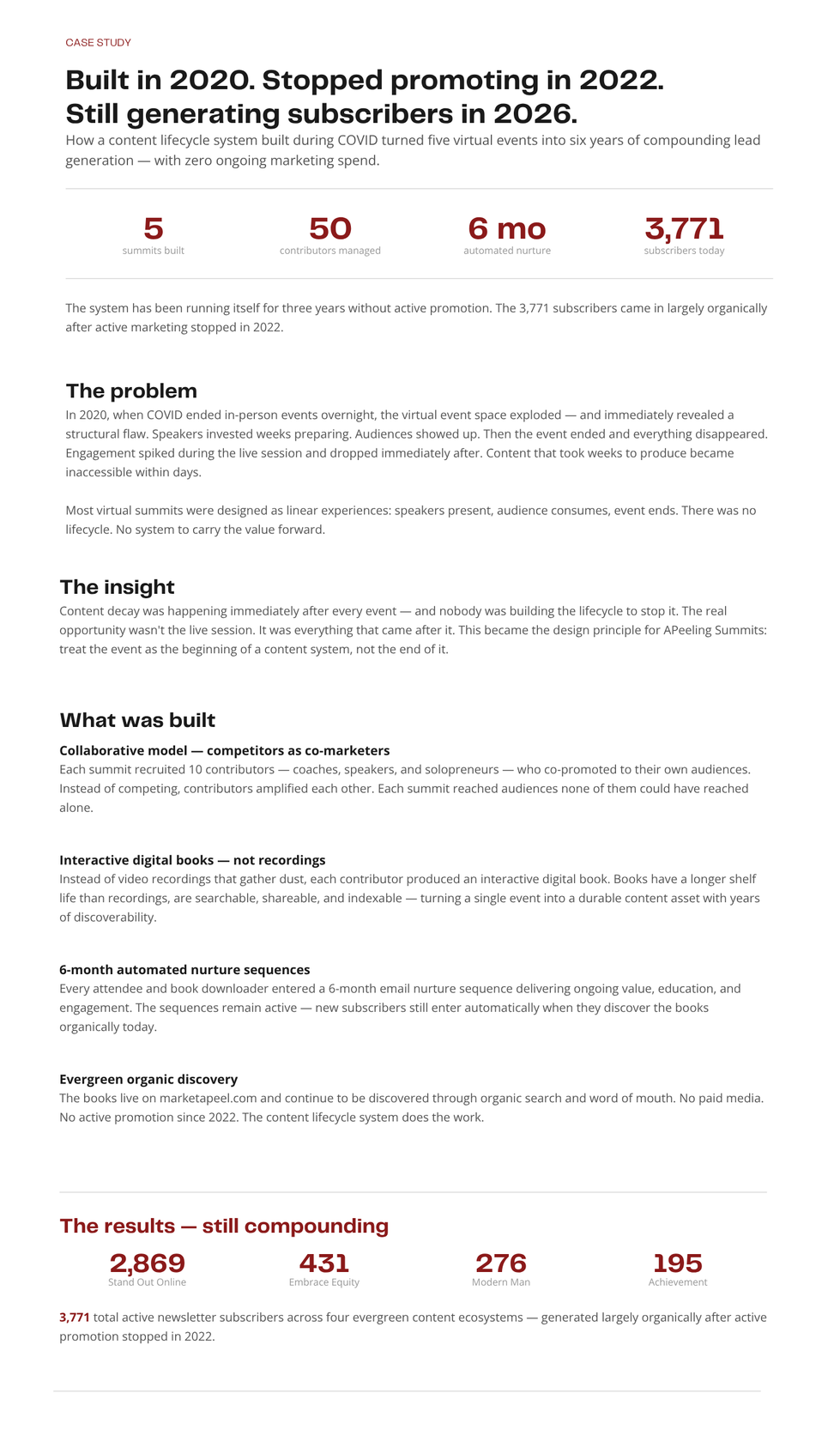 Case Study of the Summits Project.