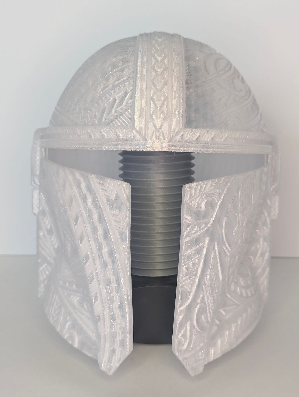 Thumbnail: Mandalorian helmet in crystal white 3D printed