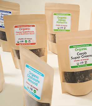 Organic gluten-free pouches of Chunks of Energy bites