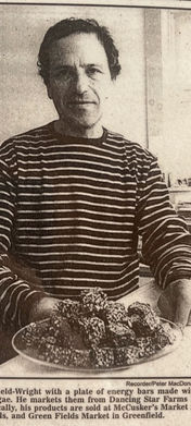 Black and White newspaper article image of Michael Garfield-Wright, founder of Chunks of Energy.