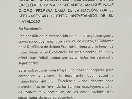 El Gobierno reconoce la trayectoria social y humanitaria de la Primera Dama en su 75.º aniversario 