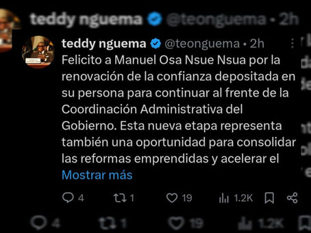 Nguema Obiang, tras la reconducción del Primer Ministro: “La confianza debe traducirse en trabajo, disciplina y servicio a la población”