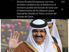 Guinea Ecuatorial se conduele con el pueblo qatarí por la muerte del ex emir Hamad bin Khalifa