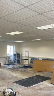 Commercial interior under renovation by Adam's Painting