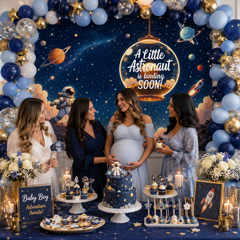 Thumbnail: A Little Astronaut is Landing Soon Display Backdrop for Photos, Tables & Decor