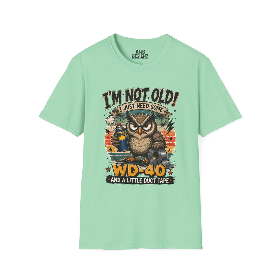 Thumbnail: I'm Not Old Shirt Funny Owl WD-40 Tee, Aging Humor Graphic, Gift Men Women
