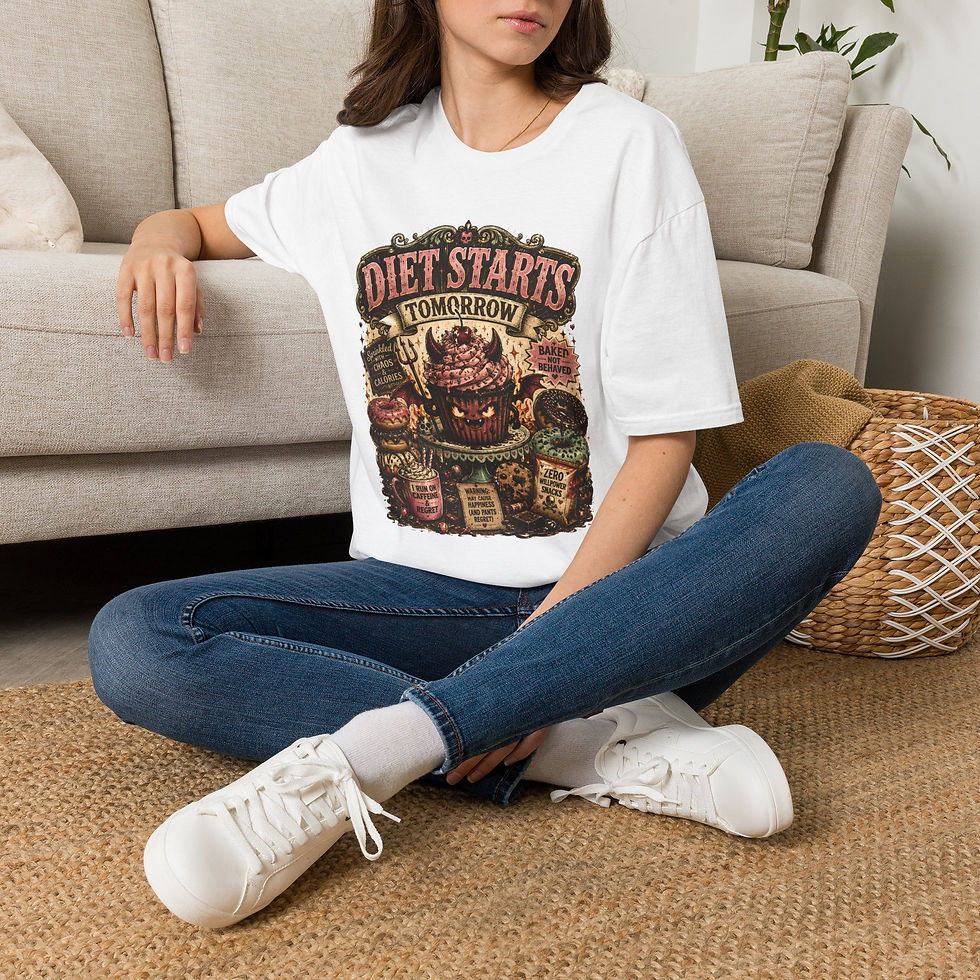 Thumbnail: Diet Starts Tomorrow Funny Food Humor, Cupcake Devil, Sarcastic Women Men Tee