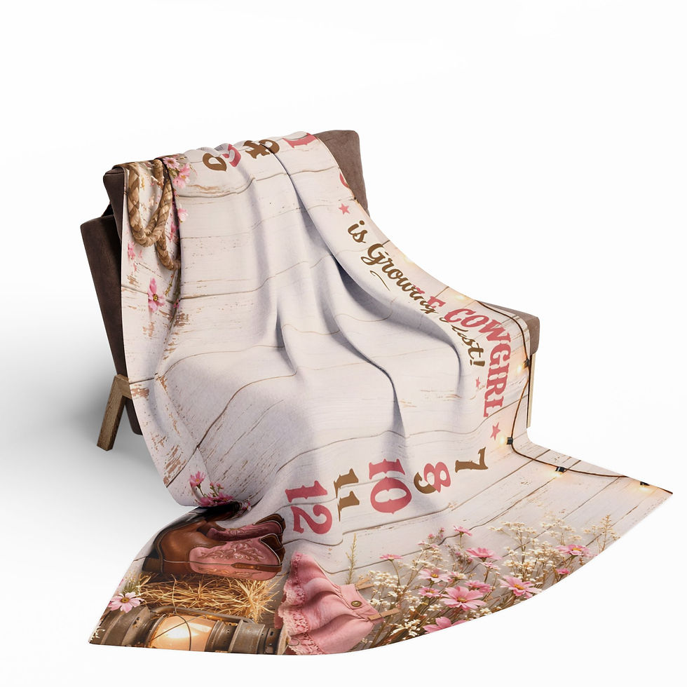 Thumbnail: Baby Milestone Fleece Blanket Our Little Cowgirl Is Growing Fast Rustic Western